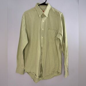 IZOD Green Check Long Sleeve Casual Button Down Mens Size Medium Cotton